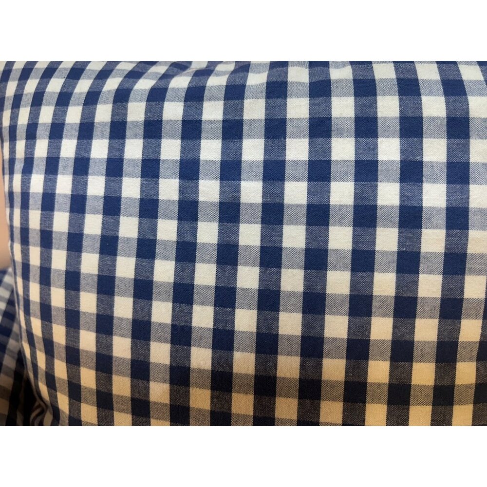 Calvin Klein Blue & White Gingham Throw Pillows Duck Feather Fill 20"x20" Set 2 - Picture 3 of 6